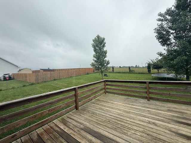 309 Caydras Way, Lafayette, TN 37083 - wooden terrace featuring a trampoline and a view of rural / pastoral area