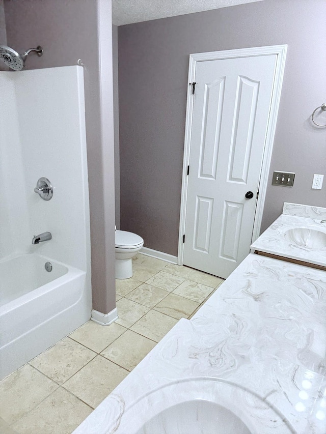 309 Caydras Way, Lafayette, TN 37083 - bathroom featuring vanity, toilet, tile patterned flooring, tub / shower combination, and baseboards