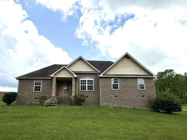 309 Caydras Way, Lafayette, TN 37083 - ranch-style home with brick siding, a front yard, and crawl space