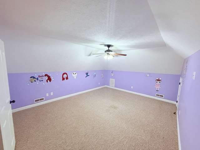 309 Caydras Way, Lafayette, TN 37083 - bonus room featuring vaulted ceiling, carpet floors, ceiling fan, baseboards, and a textured ceiling