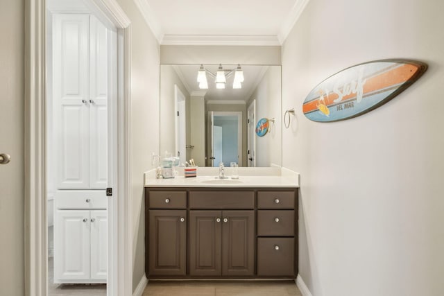 6321 Wescates, Brentwood, TN 37027 - bathroom with crown molding, vanity, and baseboards