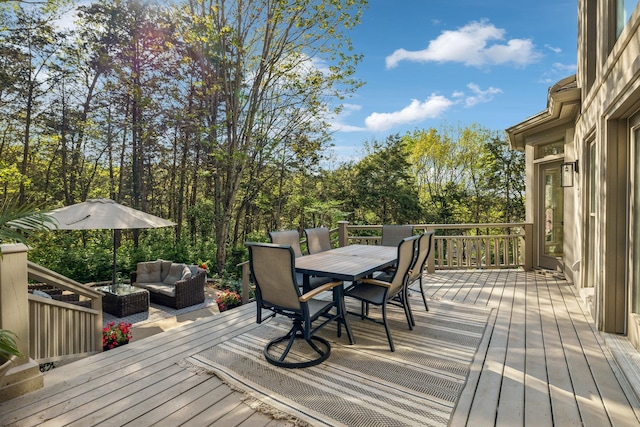 6321 Wescates, Brentwood, TN 37027 - wooden deck with outdoor dining space and an outdoor hangout area