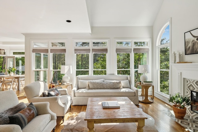 6321 Wescates, Brentwood, TN 37027 - sunroom with wood finished floors and vaulted ceiling