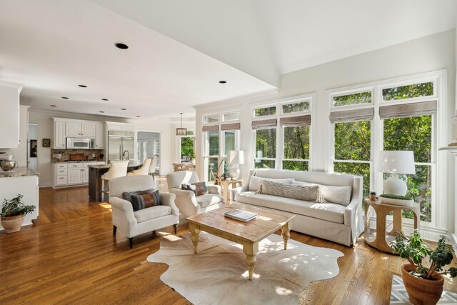 6321 Wescates, Brentwood, TN 37027 - living room featuring wood finished floors and recessed lighting