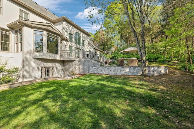 6321 Wescates, Brentwood, TN 37027 - view of grassy yard with stairway and a deck