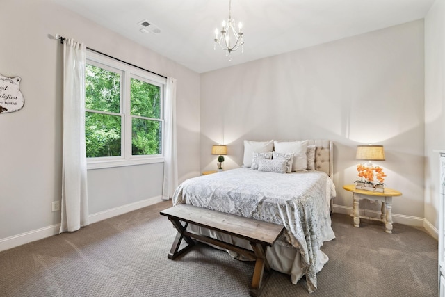 1234 Saddle Springs Dr, Thompsons Station, TN 37179 - carpeted bedroom with a chandelier and baseboards
