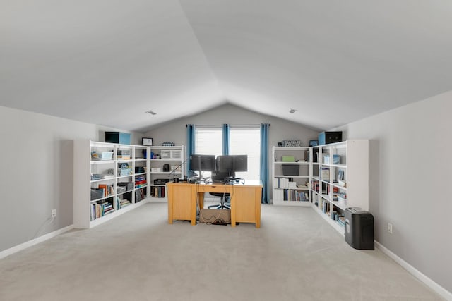 1154 Olde Cameron Ln, Franklin, TN 37067 - office featuring vaulted ceiling and light carpet