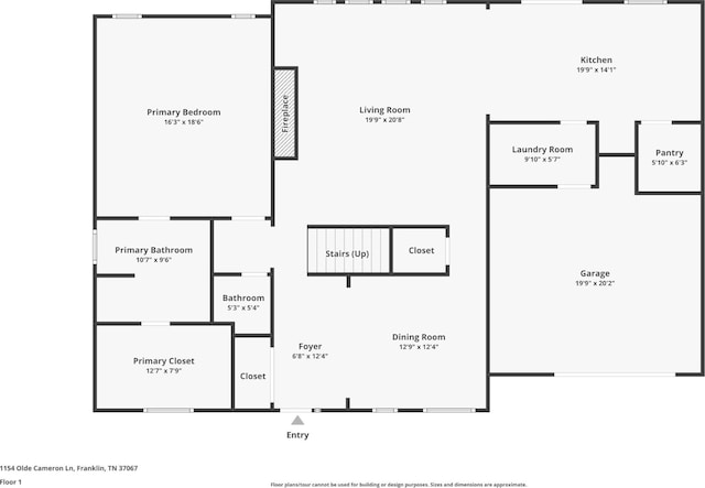 1154 Olde Cameron Ln, Franklin, TN 37067 - property floor plan