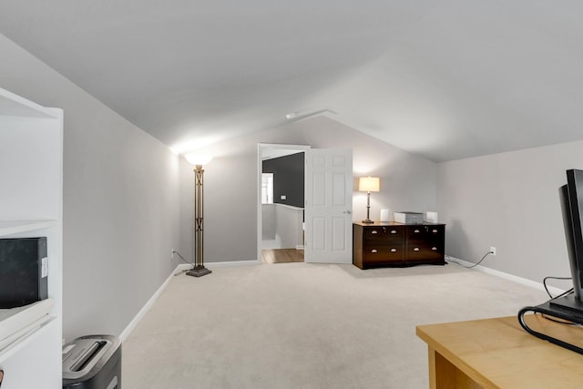 1154 Olde Cameron Ln, Franklin, TN 37067 - bedroom with vaulted ceiling, carpet floors, and baseboards