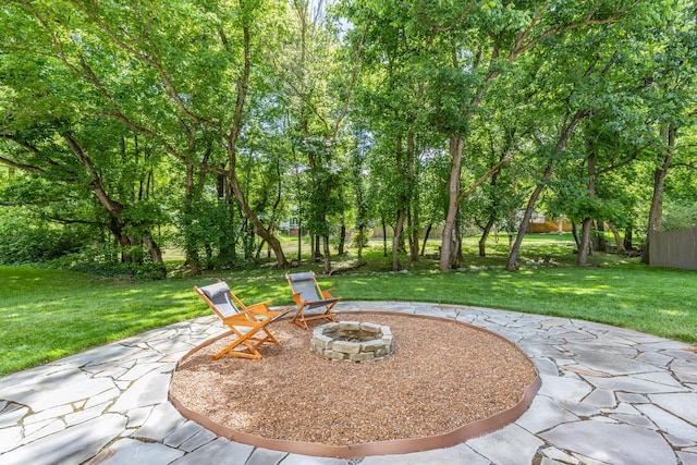 1154 Olde Cameron Ln, Franklin, TN 37067 - view of patio with a fire pit