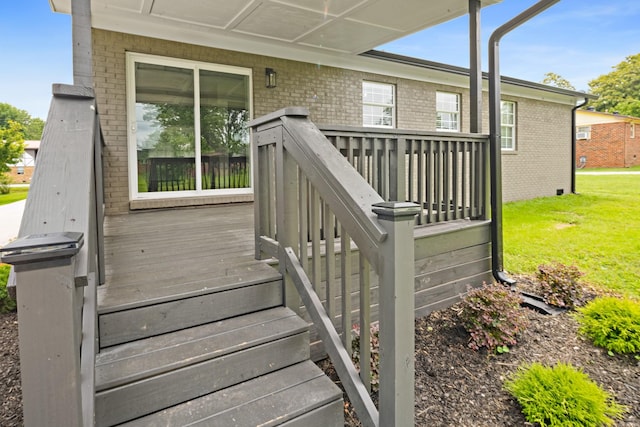 316 Bybee Branch Rd, Mcminnville, TN 37110 - wooden deck with a lawn