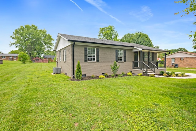 316 Bybee Branch Rd, Mcminnville, TN 37110 - single story home featuring brick siding, crawl space, a front yard, and central AC unit
