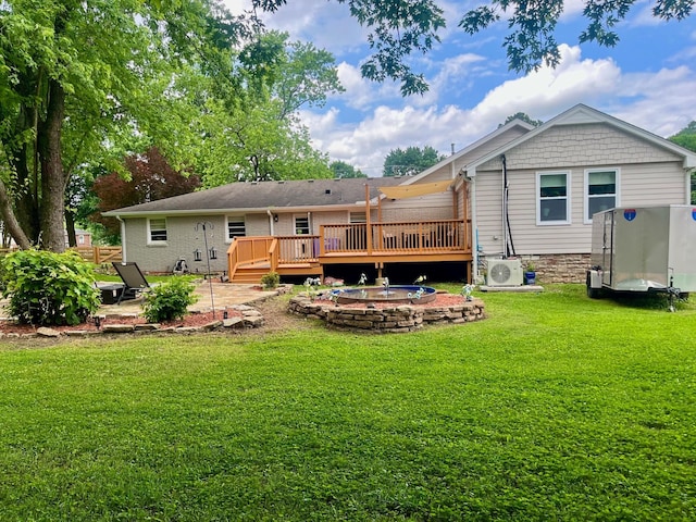 5935 S New Hope Rd, Hermitage, TN 37076 - back of house with a deck, ac unit, a yard, and a patio