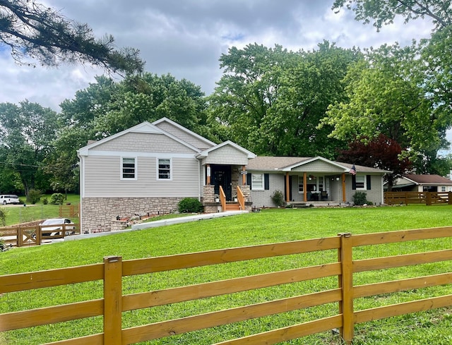 5935 S New Hope Rd, Hermitage, TN 37076 - view of front of house with covered porch and stone siding