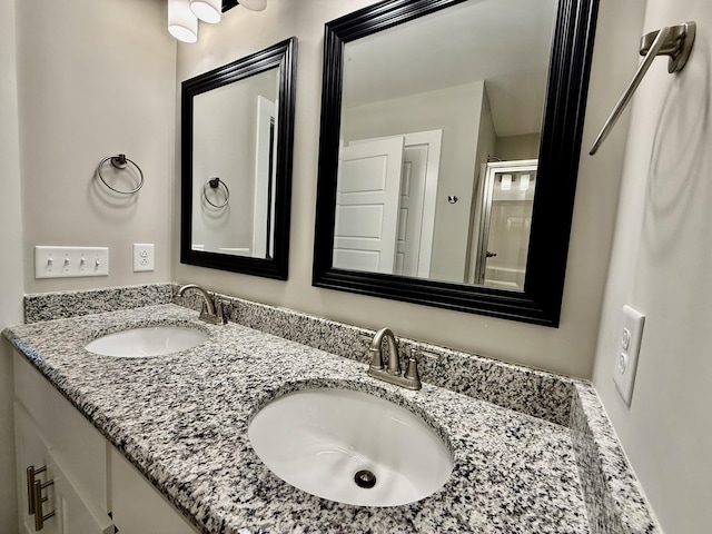 5608 Maples Retreat Dr, Murfreesboro, TN 37127 - bathroom with double vanity and a shower with shower door