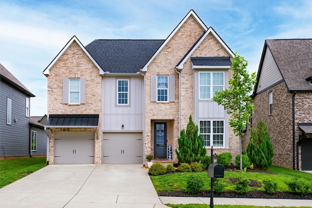 4010 Planters Trl, Mount Juliet, TN 37122 - view of front facade featuring board and batten siding, driveway, an attached garage, and a shingled roof