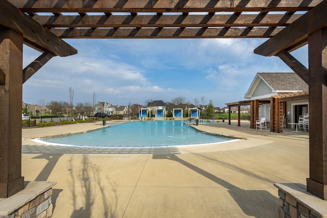 4010 Planters Trl, Mount Juliet, TN 37122 - community pool with a pergola, a patio area, and a residential view