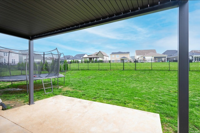 4010 Planters Trl, Mount Juliet, TN 37122 - view of yard featuring a patio, a residential view, and a trampoline