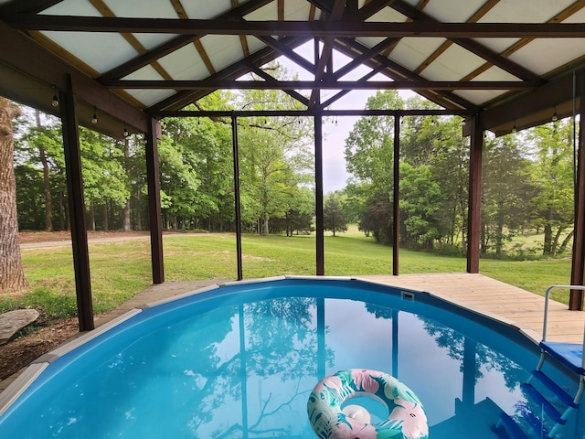 1829 Lobelville Hwy, Linden, TN 37096 - outdoor pool featuring a wooden deck and a yard