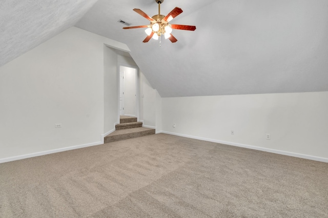 3471 Esquire Dr, Murfreesboro, TN 37130 - additional living space featuring carpet floors, ceiling fan, lofted ceiling, and baseboards