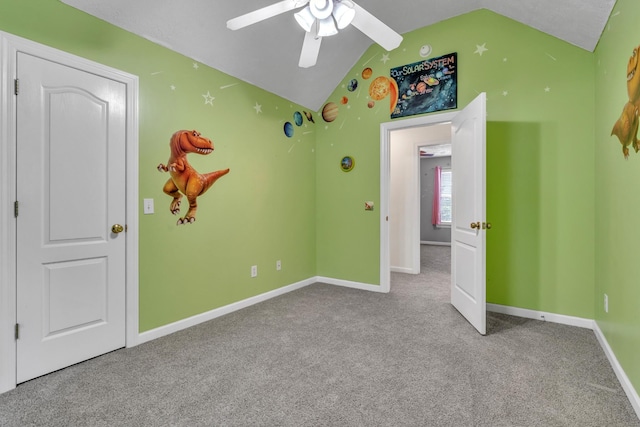 3471 Esquire Dr, Murfreesboro, TN 37130 - unfurnished room featuring lofted ceiling, ceiling fan, carpet flooring, and baseboards