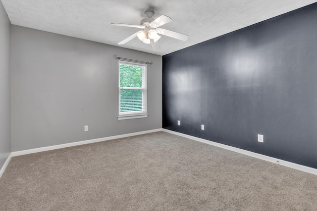 3471 Esquire Dr, Murfreesboro, TN 37130 - unfurnished room featuring ceiling fan, carpet floors, a textured ceiling, and baseboards