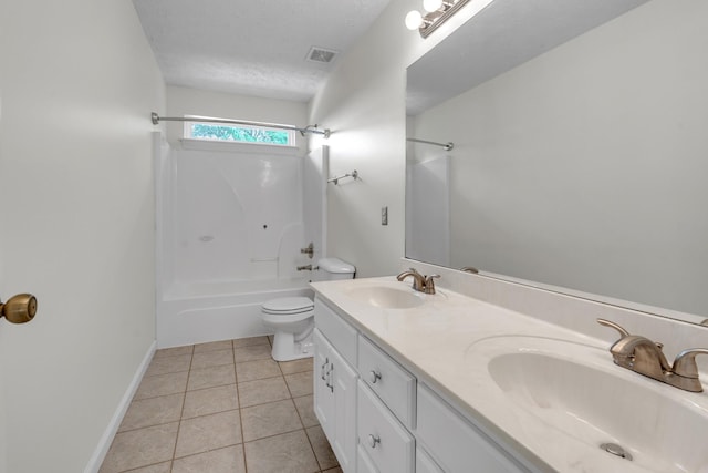 3471 Esquire Dr, Murfreesboro, TN 37130 - full bathroom with tub / shower combination, double vanity, toilet, tile patterned flooring, and baseboards