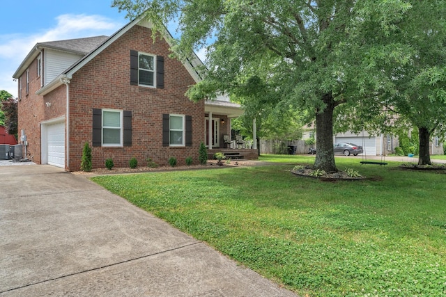 3471 Esquire Dr, Murfreesboro, TN 37130 - view of front of property featuring driveway, brick siding, a front yard, and covered porch