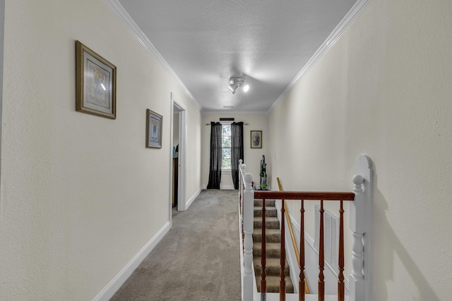 1151 Baker And Hearn Cir, Chickamauga, GA 30707 - corridor featuring light colored carpet, an upstairs landing, baseboards, and crown molding