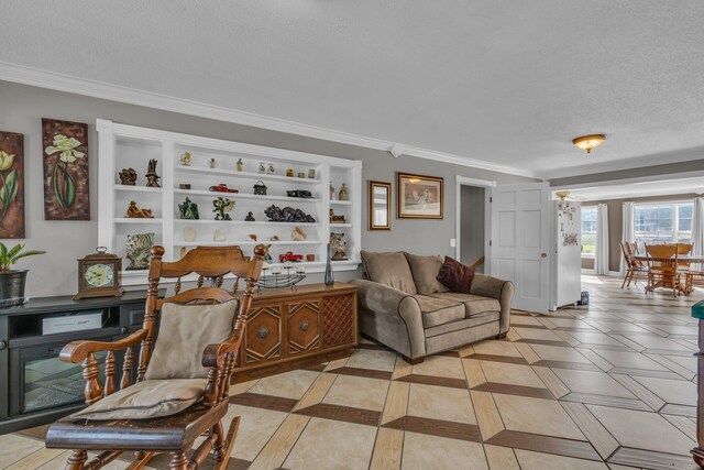 1151 Baker And Hearn Cir, Chickamauga, GA 30707 - living area featuring crown molding and a textured ceiling
