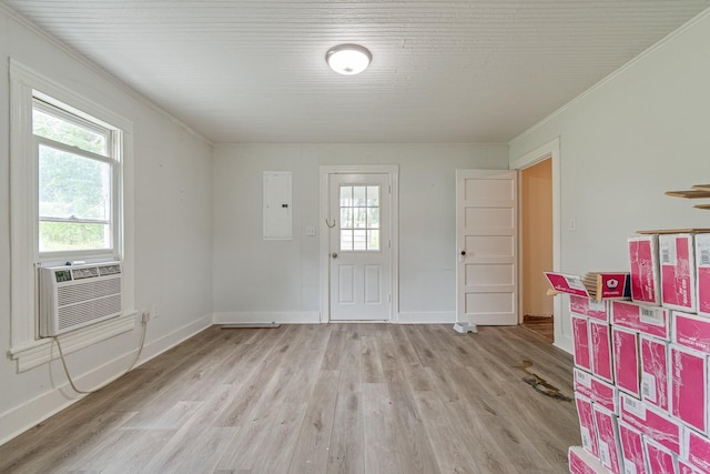 1672 Globe Rd, Lewisburg, TN 37091 - entryway with plenty of natural light, electric panel, light wood-style flooring, ornamental molding, and baseboards