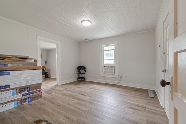 1672 Globe Rd, Lewisburg, TN 37091 - spare room featuring crown molding, light wood-style flooring, and cooling unit