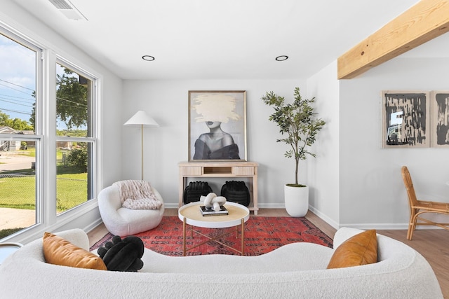 373 Kingview Dr, Nashville, TN 37218 - living room with wood finished floors, baseboards, and recessed lighting