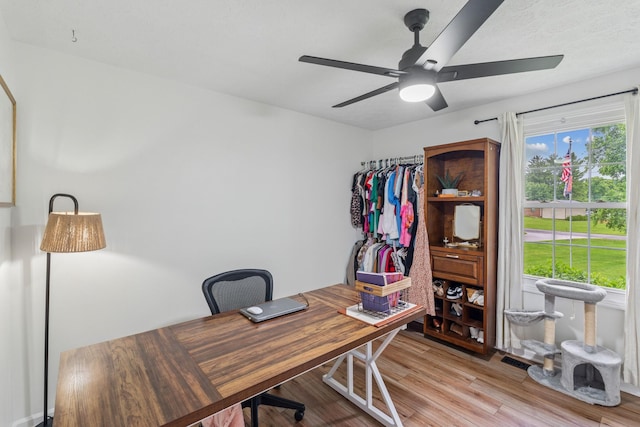 1006 Indian Trl, Castalian Springs, TN 37031 - office space with ceiling fan and light wood finished floors