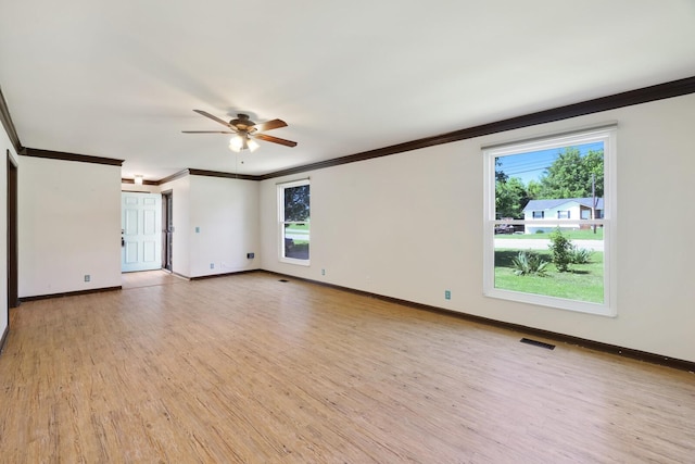 445 Belinda Pkwy, Mount Juliet, TN 37122 - empty room featuring crown molding, light wood finished floors, baseboards, and ceiling fan