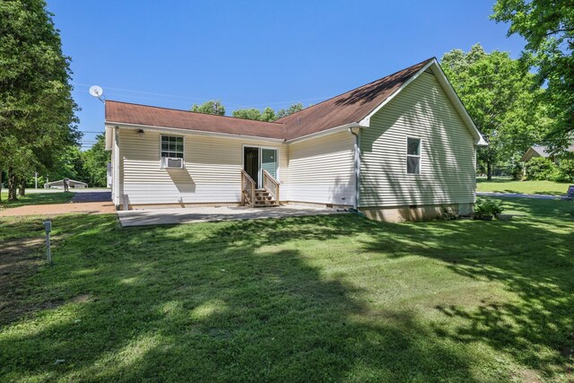 445 Belinda Pkwy, Mount Juliet, TN 37122 - back of property featuring entry steps, a lawn, a patio area, and cooling unit