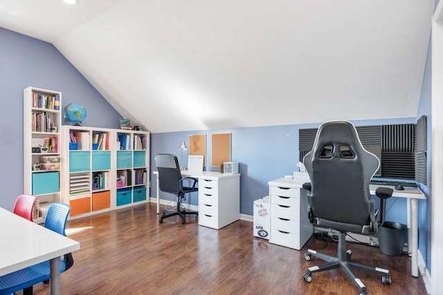 1300 Wentworth Dr, Gallatin, TN 37066 - office area with wood finished floors, lofted ceiling, and baseboards