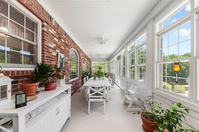 15687 Columbia Hwy, Lynnville, TN 38472 - sunroom with brick wall and tile patterned floors