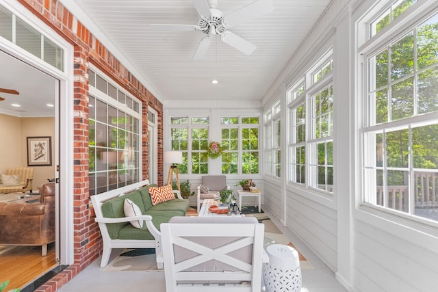 15687 Columbia Hwy, Lynnville, TN 38472 - sunroom / solarium featuring ceiling fan and healthy amount of natural light