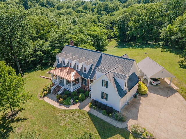 15687 Columbia Hwy, Lynnville, TN 38472 - aerial view of property and surrounding area featuring a forest