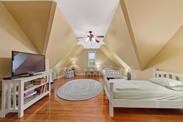15687 Columbia Hwy, Lynnville, TN 38472 - bedroom with vaulted ceiling and wood finished floors