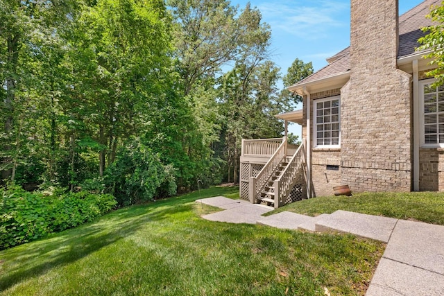 3037 Flagstone Dr, Franklin, TN 37069 - view of green lawn featuring stairs and a wooden deck