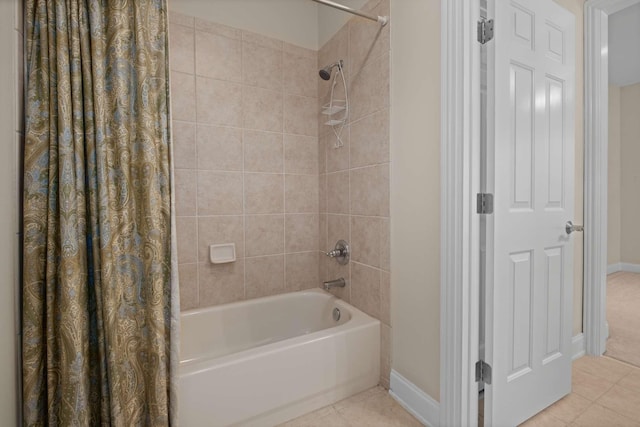 3037 Flagstone Dr, Franklin, TN 37069 - full bath featuring shower / tub combo, tile patterned floors, and baseboards