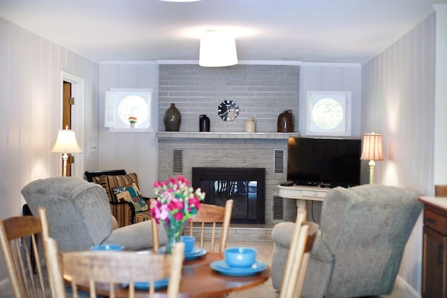 435 Richland Cir, Gallatin, TN 37066 - living area with ornamental molding and a fireplace
