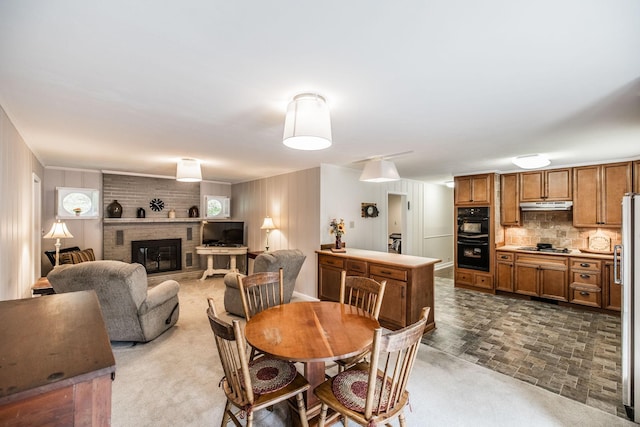 435 Richland Cir, Gallatin, TN 37066 - dining room with a brick fireplace