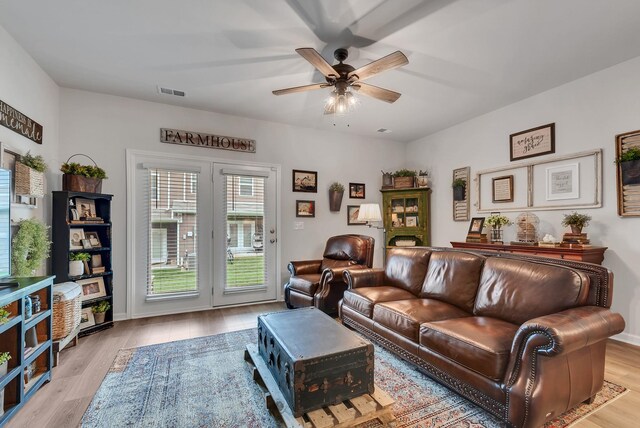803 Dallas Dr, Columbia, TN 38401 - living room featuring light wood-type flooring and ceiling fan