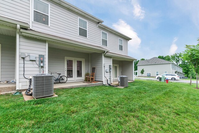 803 Dallas Dr, Columbia, TN 38401 - rear view of property featuring a yard, cooling unit, and french doors