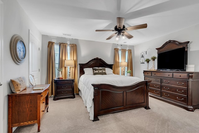803 Dallas Dr, Columbia, TN 38401 - bedroom with light colored carpet and ceiling fan