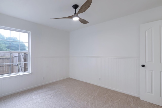 3755 Indian Creek Blvd, Murfreesboro, TN 37128 - unfurnished room with a ceiling fan, wainscoting, carpet, and baseboards
