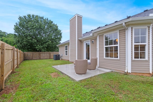 3755 Indian Creek Blvd, Murfreesboro, TN 37128 - back of house featuring a chimney, central air condition unit, and a patio